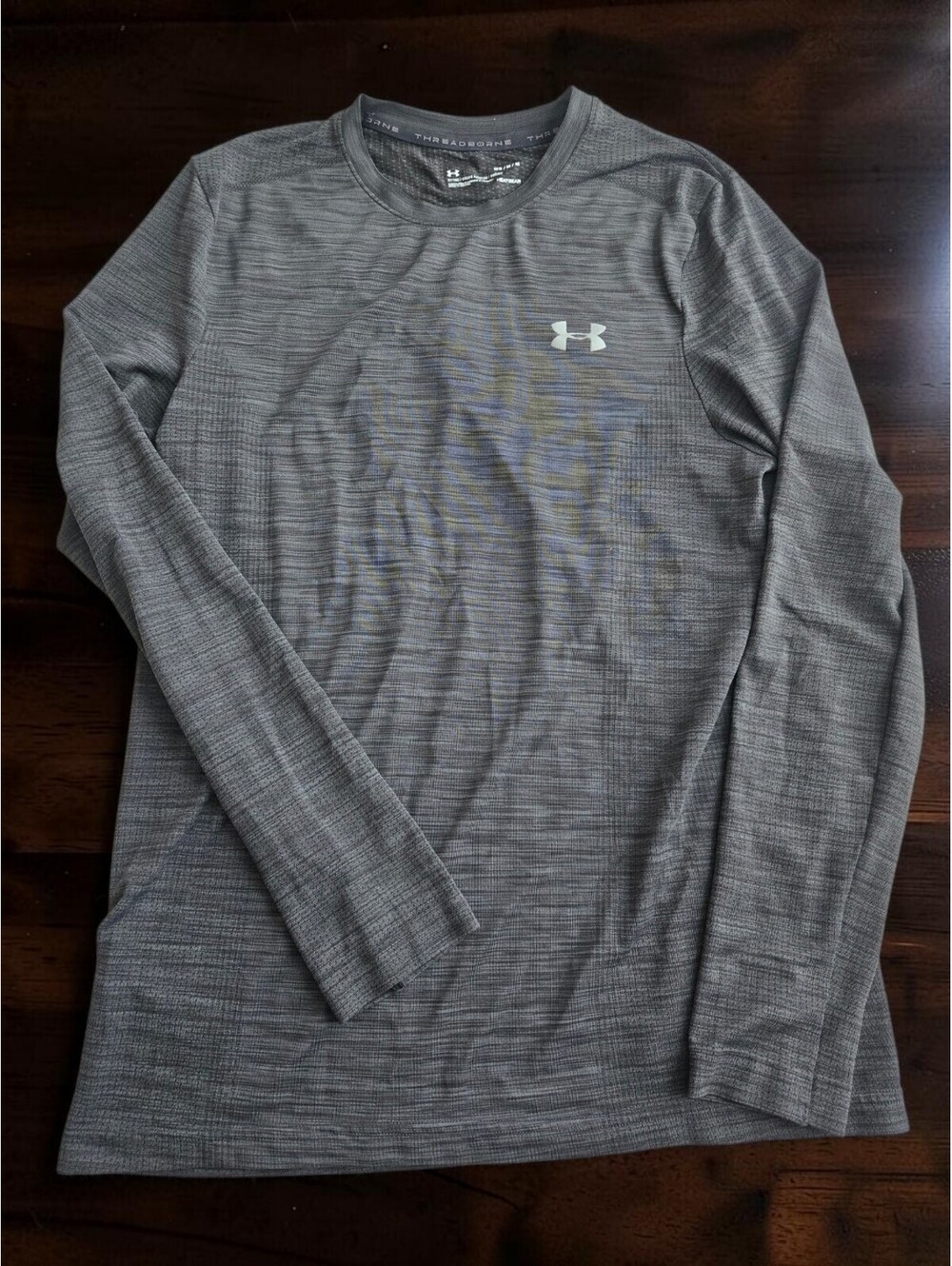 Under Armour Threadborne Long Sleeve Fitted Shirt Medium Gray